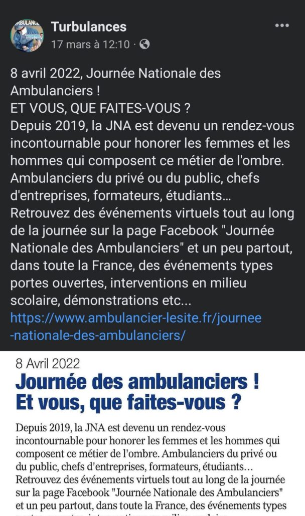 277752083 1113823812524710 5403164998199650498 n L'ambulancier, le site de référence Journée Nationale des Ambulanciers 2022 : le récap'