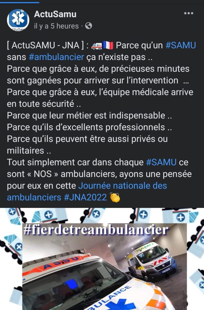 277973832 1119205988856883 5000638098265045839 n L'ambulancier, le site de référence Journée Nationale des Ambulanciers 2022 : le récap'